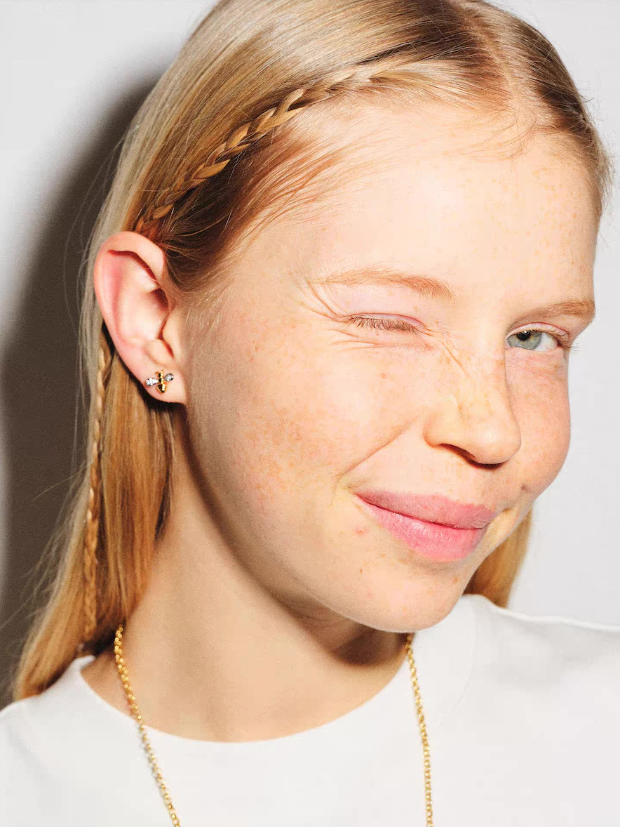 Honey Signal Bee Stud Earrings