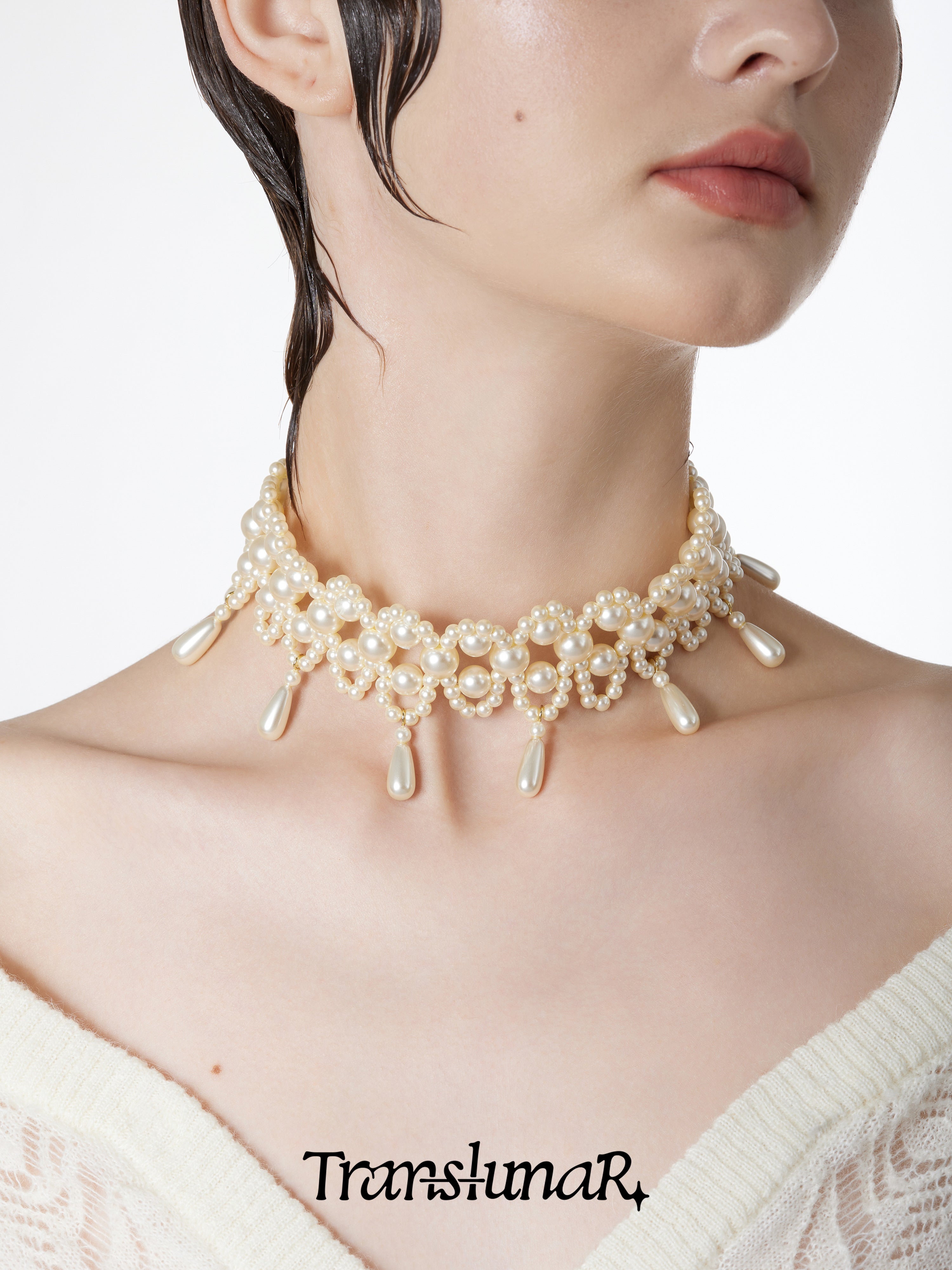 Eugenie Pearl Ribbon Choker