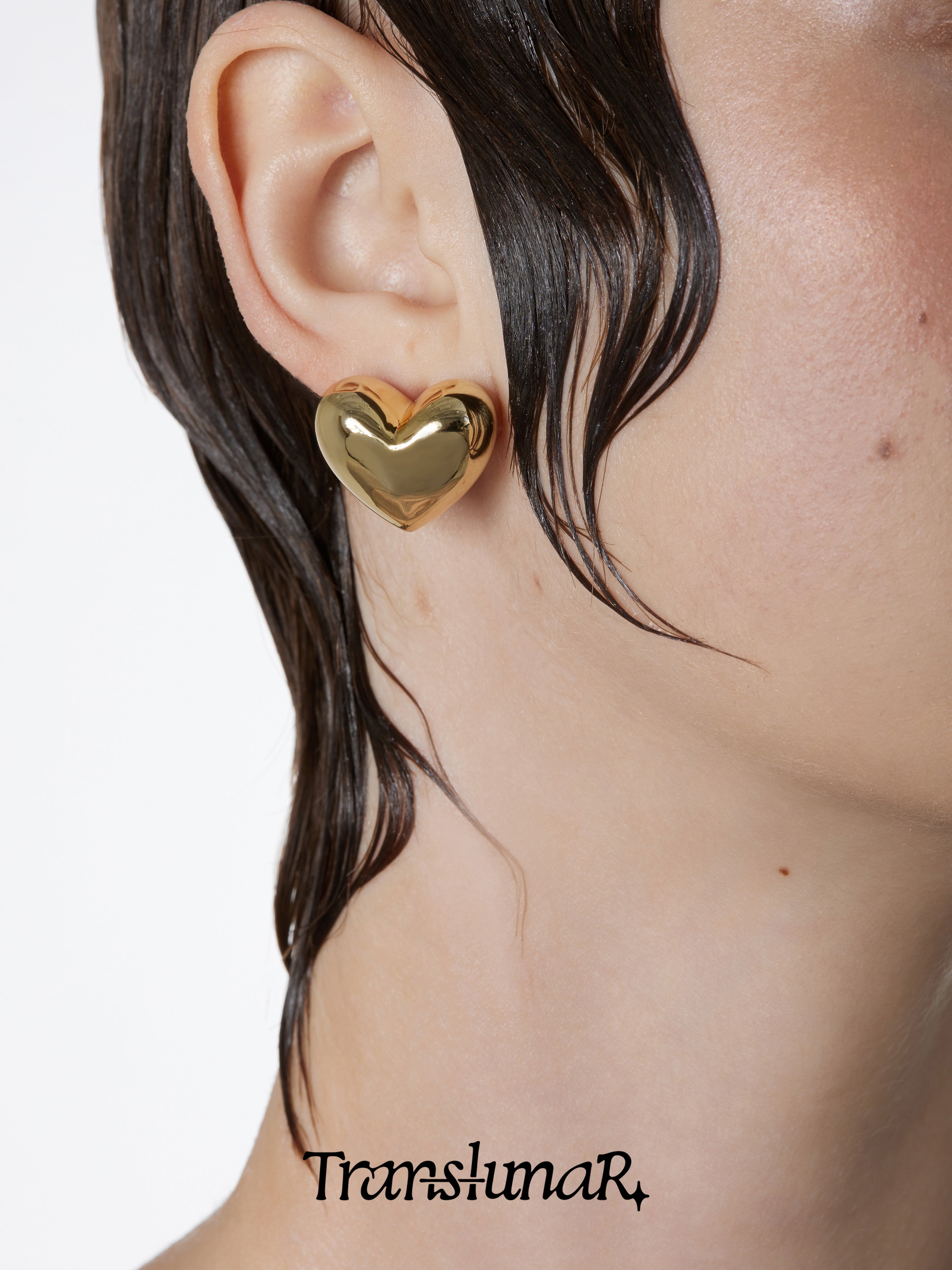 Diana Sculpted Heart Earrings