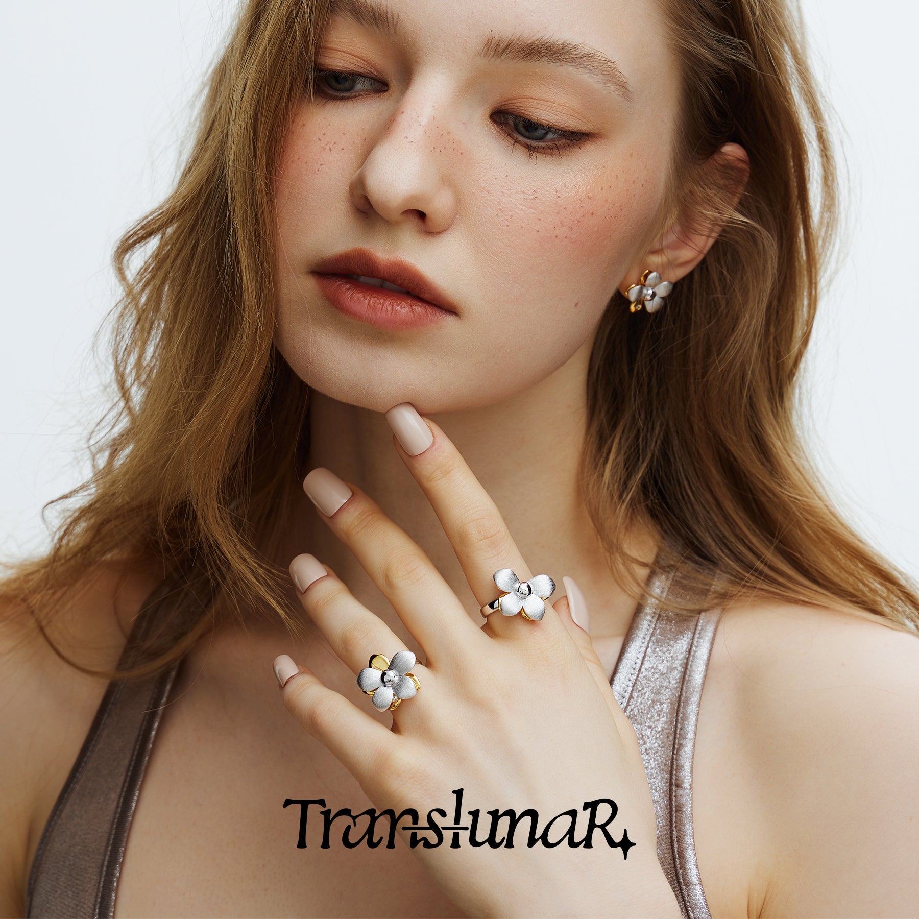 Starlight Blossom Petal Open Ring